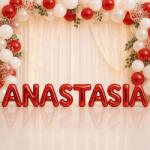 Flippy Baloane Folie Metalizate, Flippy, Set ANASTASIA, Heliu sau Aer, Pai inclus, 40 cm, Rosu (177716)