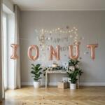Flippy Baloane Folie Metalizate, Flippy, Set IONUT Heliu sau Aer, Pai inclus, 40 cm, Rose Gold (177502)