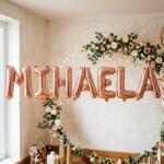 Flippy Baloane Folie Metalizate, Flippy, Set MIHAELA, Heliu sau Aer, Pai inclus, 40 cm, Rose Gold (177481)