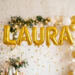 Flippy Baloane Folie Metalizate, Flippy, Set LAURA, Heliu sau Aer, Pai inclus, 40 cm, Auriu (177259)