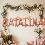 Flippy Baloane Folie Metalizate, Flippy, Set CATALINA, Heliu sau Aer, Pai inclus, 40 cm, Rose Gold (177498)