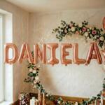 Flippy Baloane Folie Metalizate, Flippy, Set DANIELA, Heliu sau Aer, Pai inclus, 40 cm, Rose Gold (177488)
