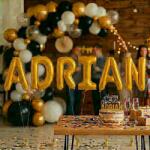 Flippy Baloane Folie Metalizate, Flippy, Set ADRIAN, Heliu sau Aer, Pai inclus, 40 cm, Auriu (177286)