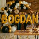Flippy Baloane Folie Metalizate, Flippy, Set BOGDAN, Heliu sau Aer, Pai inclus, 40 cm, Auriu (177284)