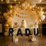Flippy Baloane Folie Metalizate, Flippy, Set RADU, Heliu sau Aer, Pai inclus, 40 cm, Negru (177558)