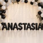 Flippy Baloane Folie Metalizate, Flippy, Set ANASTASIA, Heliu sau Aer, Pai inclus, 40 cm, Negru (177699)