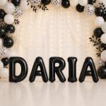 Flippy Baloane Folie Metalizate, Flippy, Set DARIA, Heliu sau Aer, Pai inclus, 40 cm, Negru (177702)