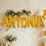 Flippy Baloane Folie Metalizate, Flippy, Set ANTONIA, Heliu sau Aer, Pai inclus, 40 cm, Auriu (177263)