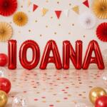 Flippy Baloane Folie Metalizate, Flippy, Set IOANA, Heliu sau Aer, Pai inclus, 40 cm, Rosu (177617)