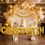 Flippy Baloane Folie Metalizate, Flippy, Set CONSTANTIN, Heliu sau Aer, Pai inclus, 40 cm, Auriu (177287)