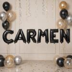 Flippy Baloane Folie Metalizate, Flippy, Set CARMEN, Heliu sau Aer, Pai inclus, 40 cm, Negru (177609)