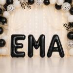 Flippy Baloane Folie Metalizate, Flippy, Set EMA, Heliu sau Aer, Pai inclus, 40 cm, Negru (177701)