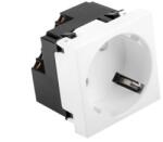 Lanberg AC 45x45 socket 230V single (AC-4545SW-F-W)