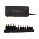 Spacer Incarcator laptop universal Spacer, 90W comutare automata tensiune â compatibil cu majoritatea NB, 12 tipuri de mufe, DC15/16/19/19.5/20V (SPNA-UNIV-12)