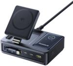 Baseus Statie de incarcare Baseus Nomos 5-in-1, 140W, Qi2, Incarcator wireless, Cablu retractabil, 3x USB-C, 1x USB-A, Negru (P10178800123-00)