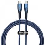 Baseus Cablu alimentare si date Baseus Glimmer, Fast Charging Data Cable pt. smartphone, USB Type-C la USB Type-C 100W, 1m, albastru (CADH000703)