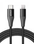 Anker Cablu USB-C Lightning MFI Anker PowerLine+ II 1.8m, Negru (A8653H11)