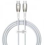 Baseus Cablu alimentare si date Baseus Glimmer, Fast Charging Data Cable pt. smartphone, USB Type-C la USB Type-C 100W, 1m, alb (CADH000702)
