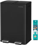 SONGMICS 60L Konyhai szemetes (2x30L), lágy záródás, fekete (LTB741B02)