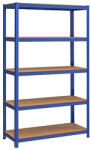 SONGMICS Ötszintes polcrendszer, acél polcrendszer tárolásra, teherbírás 875 kg, 60 x 120 x 200 cm, kék (GLR060Q01)