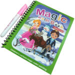 Linomag Carte de colorat cu apa tip Magic Book in limba engreza, Linomag®, Craiasa zapezii, Reutilizabila, Pentru fete si baieti de peste 3 ani (ccz) Carte de colorat