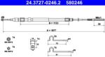 ATE Cablu, frana de parcare ATE 24.3727-0246.2 (24.3727-0246.2) - fixbox