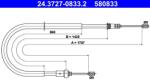 ATE Cablu, frana de parcare ATE 24.3727-0833.2 (24.3727-0833.2) - fixbox