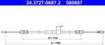 ATE Cablu, frana de parcare ATE 24.3727-0687.2 (24.3727-0687.2) - fixbox