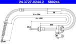 ATE Cablu, frana de parcare ATE 24.3727-0244.2 (24.3727-0244.2) - fixbox