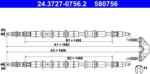ATE Cablu, frana de parcare ATE 24.3727-0756.2 (24.3727-0756.2) - fixbox