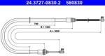 ATE Cablu, frana de parcare ATE 24.3727-0830.2 (24.3727-0830.2) - fixbox