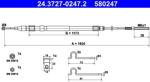 ATE Cablu, frana de parcare ATE 24.3727-0247.2 (24.3727-0247.2) - fixbox