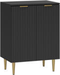 HOMCOM Comodă Modernă cu 2 Uși și Raft Reglabil, Bufet pentru Bucătărie și Living cu Picioare din Metal, Negru | Aosom Romania (83A-188V80BK) Comoda