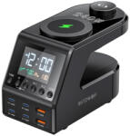 BLITZWOLF BW-FW10 ébresztőóra töltővel, 2xUSB-A, 4xUSB-C, 240 W (BW-FW10) - hyperoutlet
