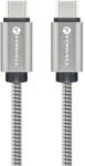 Forcell F-ENERGY C238 USB-C-USB-C adatkábel, PD, 5A, QC4.0, 100W, 1m, ezüst - muszakishop
