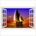 MÉDIA Öntapadós tapéta Window Cruise, jacht, naplemente, 150 x 100 cm (BBIMG7554)