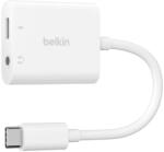 Belkin (NPA004BTWH) RockStar 3.5mm audio + USB-C töltő adapter, fehér (NPA004BTWH)