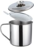 Kinghoff olajtartó edény 1, 2L, inox, fedővel, szűrővel, O12, 3cm, magasság 11, 5cm (KH-1726Kinghoff)