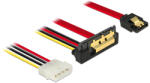 Delock SATA кабел Delock, 6 Gb/s, 7-пинов женски конектор + 4-пинов Molex мъжки конектор, 22-пинов SATA конектор