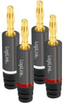 LogiLink Conectori tip banană Logilink Audio, 4 buc. , din metal, gri