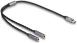 Delock Adaptor pentru căști Delock USB Type-C (tată) DAC 24 biți / 96 kHz Hi-Res - 2 buc. mufă stereo de 3, 5 mm cu 3 pini (mamă)