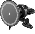 LogiLink - Suport magnetic pentru smartphone pentru mașină, cu funcție de încărcare, rotund