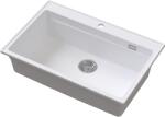 Ruvetti Absol 80 chiuvetă din granit cu inserție de scurgere 76x50 cm alb 3001AB_WH80_W (3001ABWH80W) Chiuveta