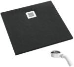 Schedpol Kalait Black Stone cădiță de duș pătrată 100x100 cm negru 3.3202/C/ST-M2 (33202CSTM2)