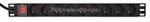 Gembird Gembird, distribuitor de rețea negru cu comutator, 8 DIN, 3 m (EG-PDU-9F2F) (EG-PDU-9F2F)