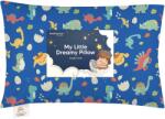 KeaBabies Pernă ergonomică KeaBabies Ergonomic Pillow - bumbac organic, 33 x 46 cm, dinozauri albaștri (KB-TDPL-DIW)