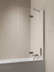 New Trendy Nesta Gunmetal Brushed paravan cadă 100 cm două piese periat/sticlă transparentă P-0258-WL (P0258WL)