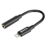 BOYA iPhone 14 Plus / 14 Pro Max / 14 Pro Cablu adaptor audio BOYA BY-K3 cu mufă jack de 3, 5 mm - Lightning, 6 cm, NEGRU GP-188633 (GP-188633)