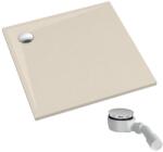 Schedpol Etrusco Cashmere Stone cădiță de duș pătrată cu sifon 90x90 cm bej 3.461/PK/ST (3461PKST)