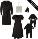  Moniel kórházi szett anyának és babának Newborn All Black fekete hálóing, XXL-es méret